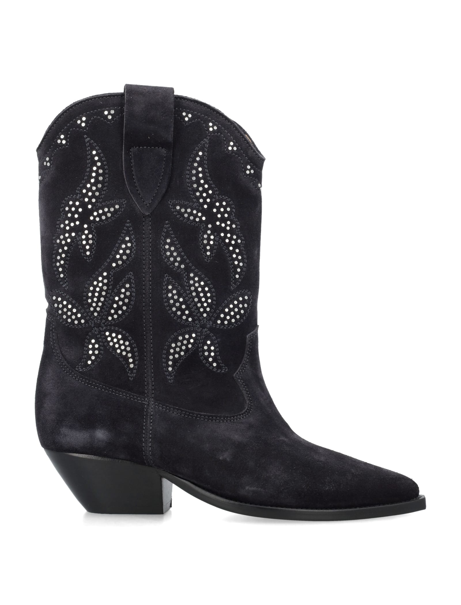 Shop Isabel Marant Duerto Embroidery Boots In Faded Black Silver