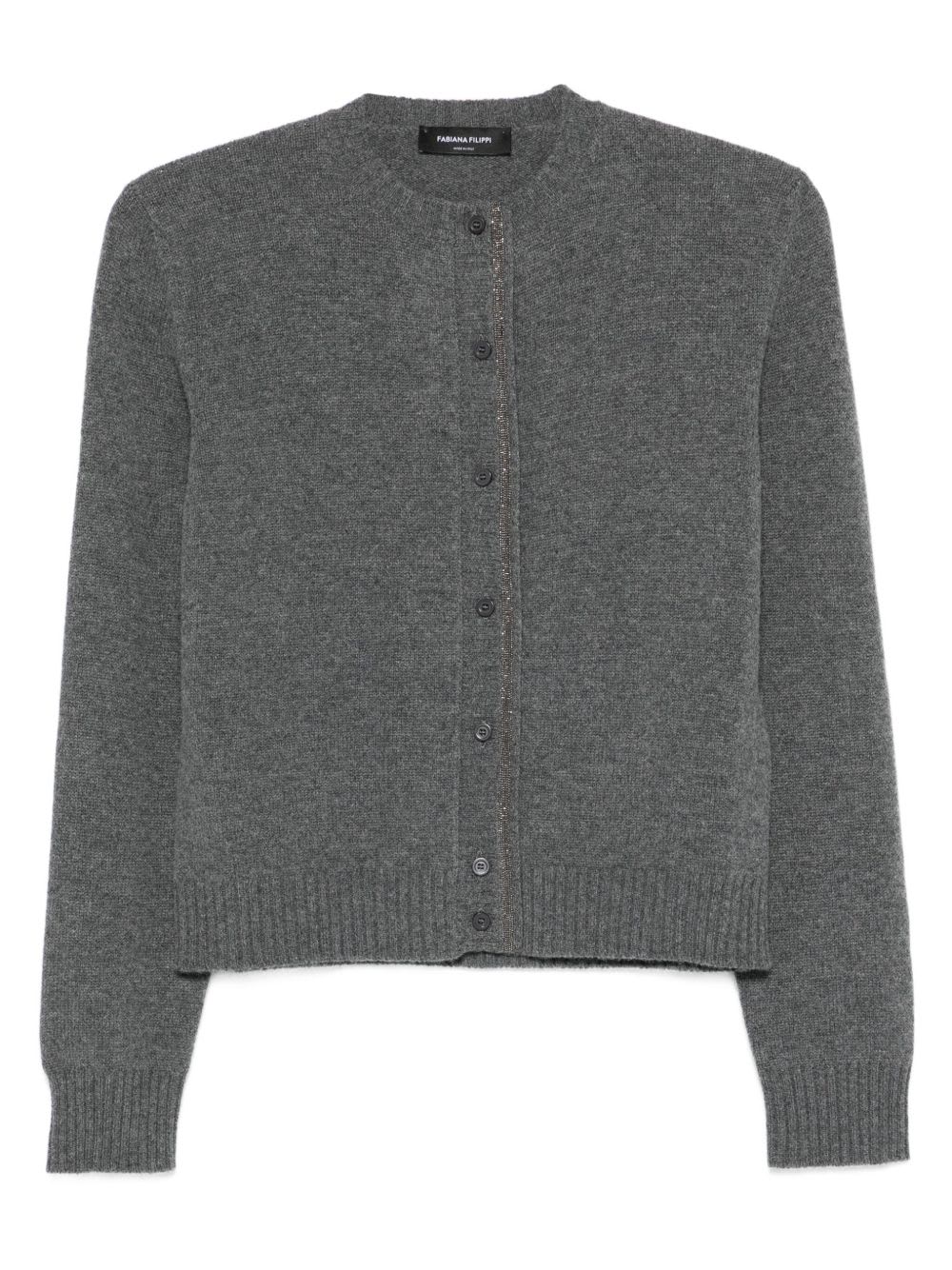 Fabiana Filippi Soft Wool Blend Long Sleeve Jacket In Gray