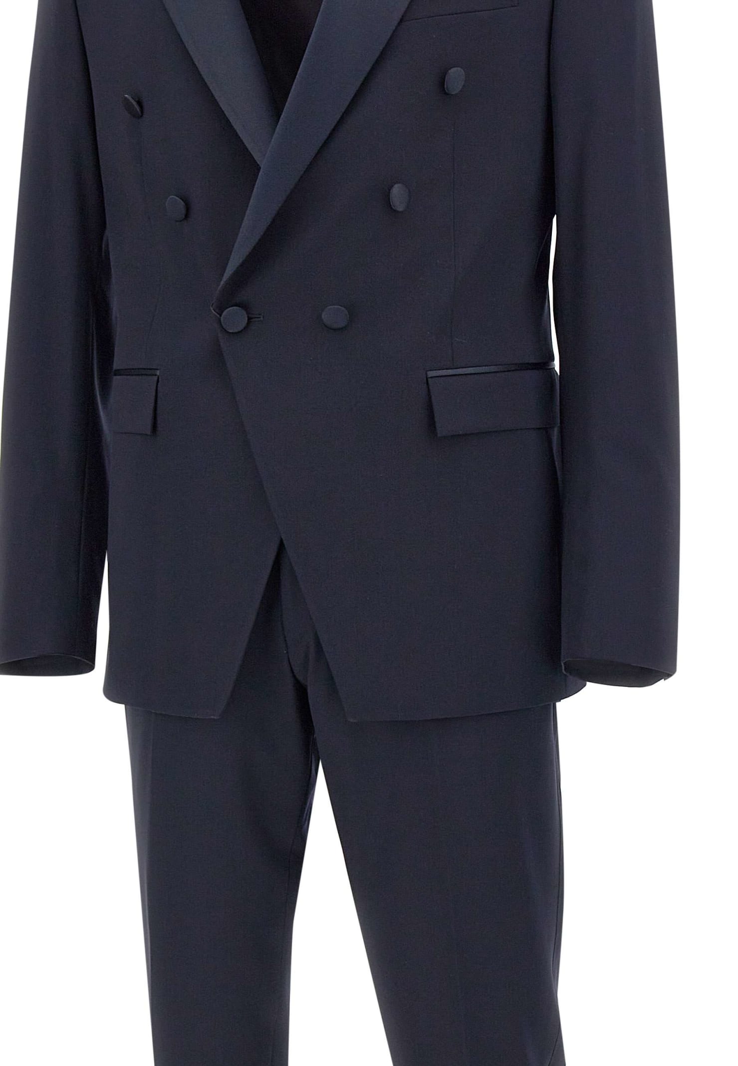 Shop Corneliani Cool Wool Two-piece Suit In Blue