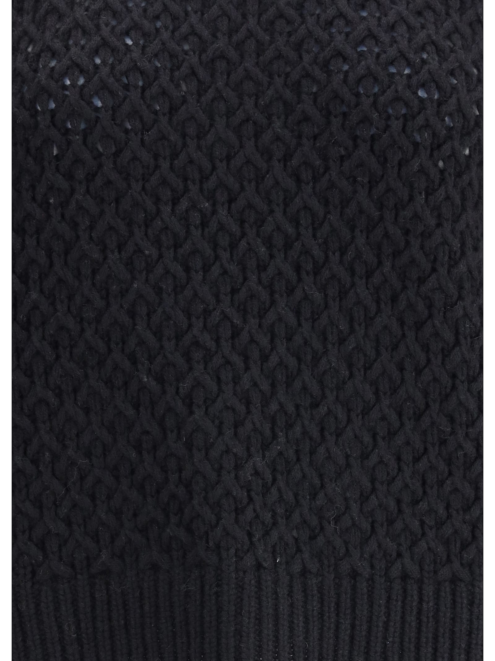Bruno Manetti Woven Knit Sweater In Black