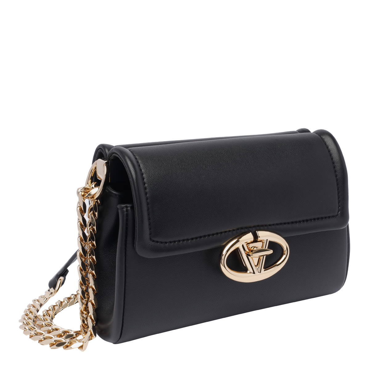 Valentino Vlogo Locker Shoulder Bag In Black