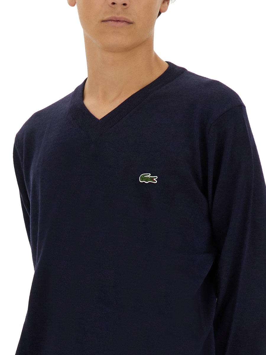 Shop Lacoste Jersey With Logo In Blue