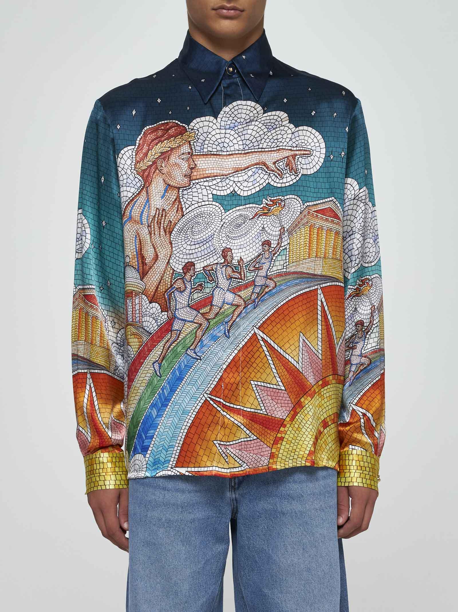 Shop Casablanca Les Jeux De L Univers Shirt In Multicolor