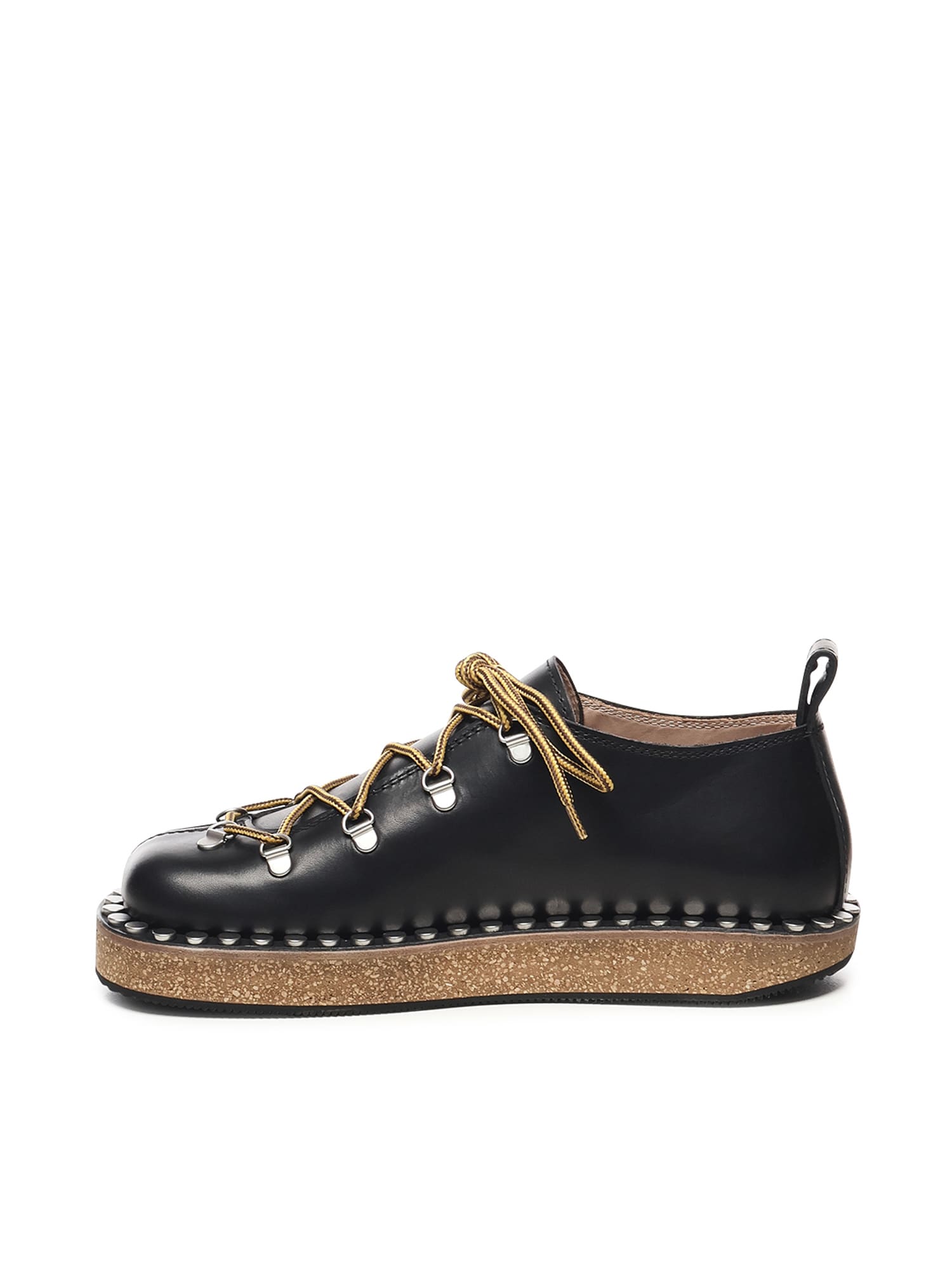 Loewe Leather Rivet Hiking Boots In Black