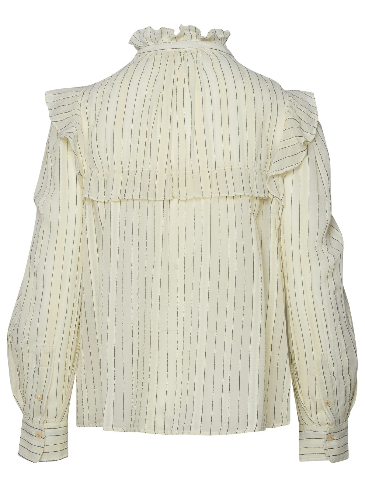 Shop Marant Etoile Idety Ivory Cotton Shirt In Ecru (white)