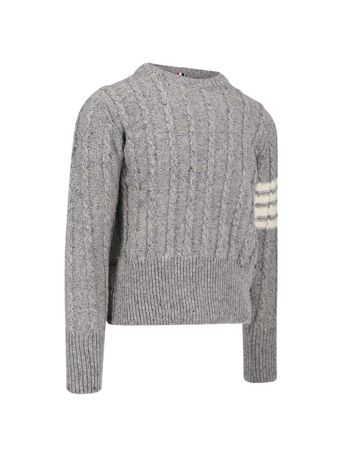 Shop Thom Browne Braided Detail Sweater In Grey