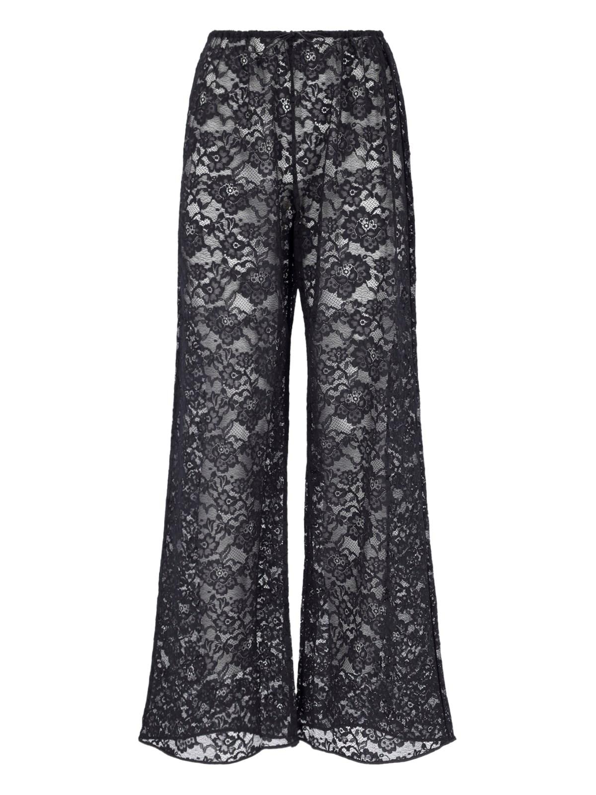 Shop Oseree O Love Lace Pants In Black