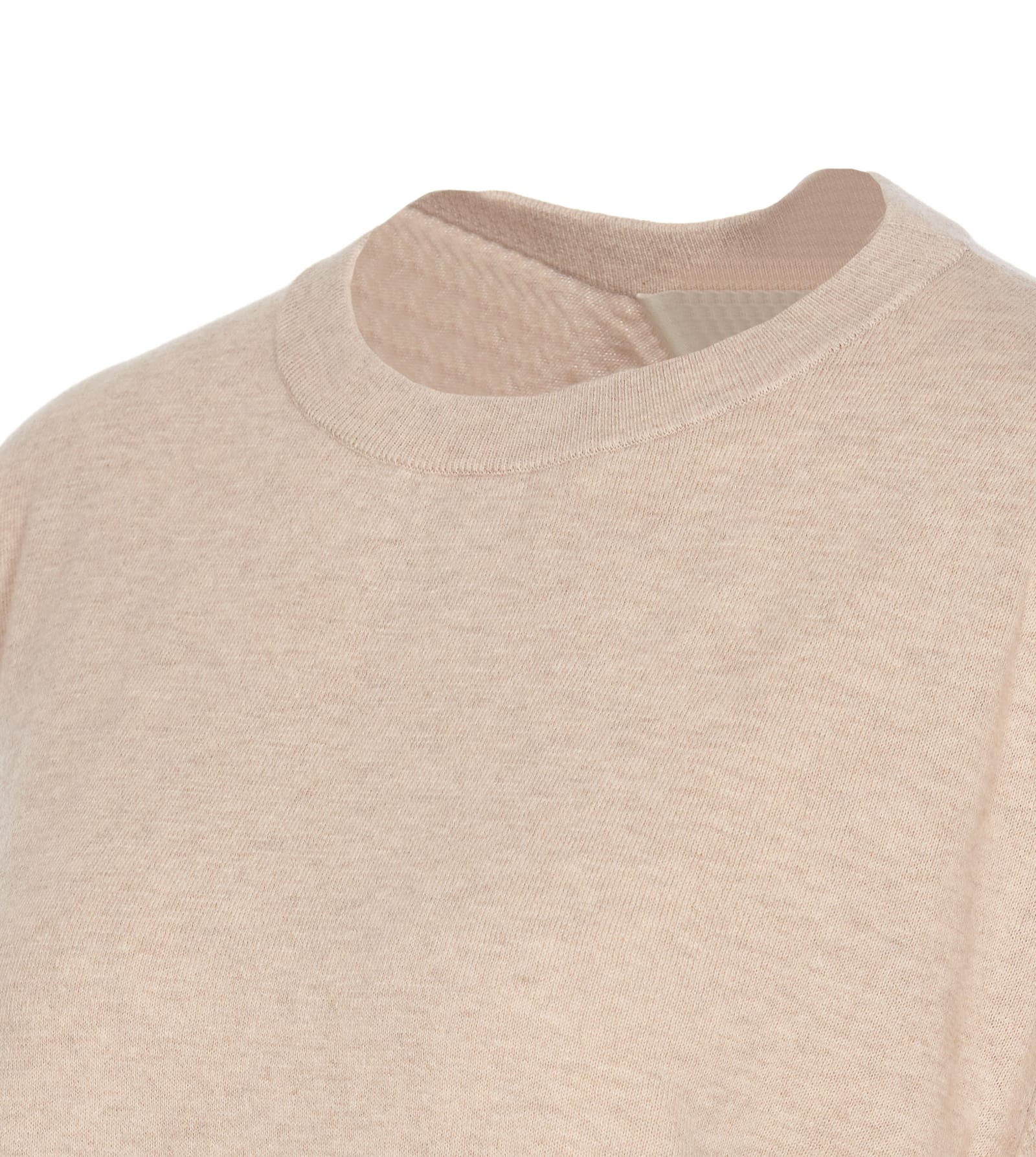 Lisa Yang Short-sleeved Knitted Top In Beige