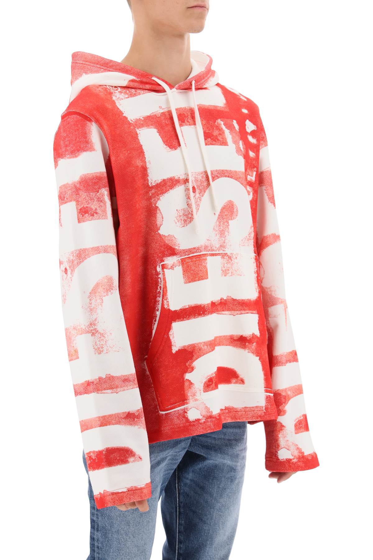 Shop Diesel S-giny Hoodie In Bright Red (white)