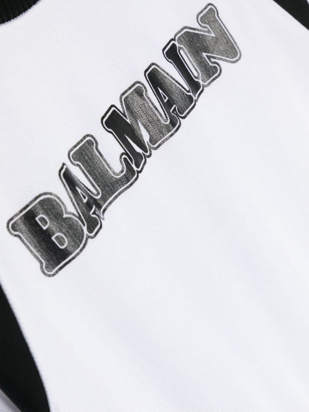 Shop Balmain Abito Con Logo In White