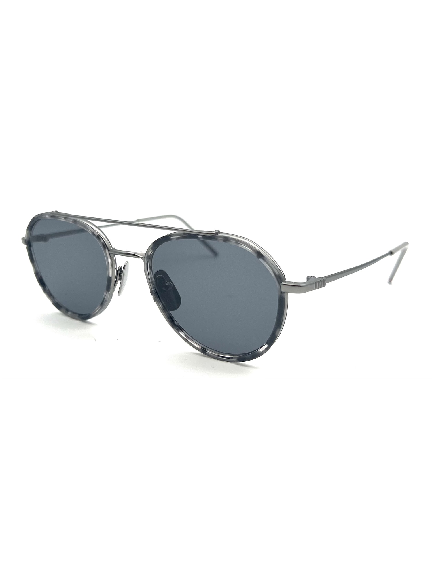 Thom Browne Aviator Sunglasses With Acetate And Titanium In Dark Grey