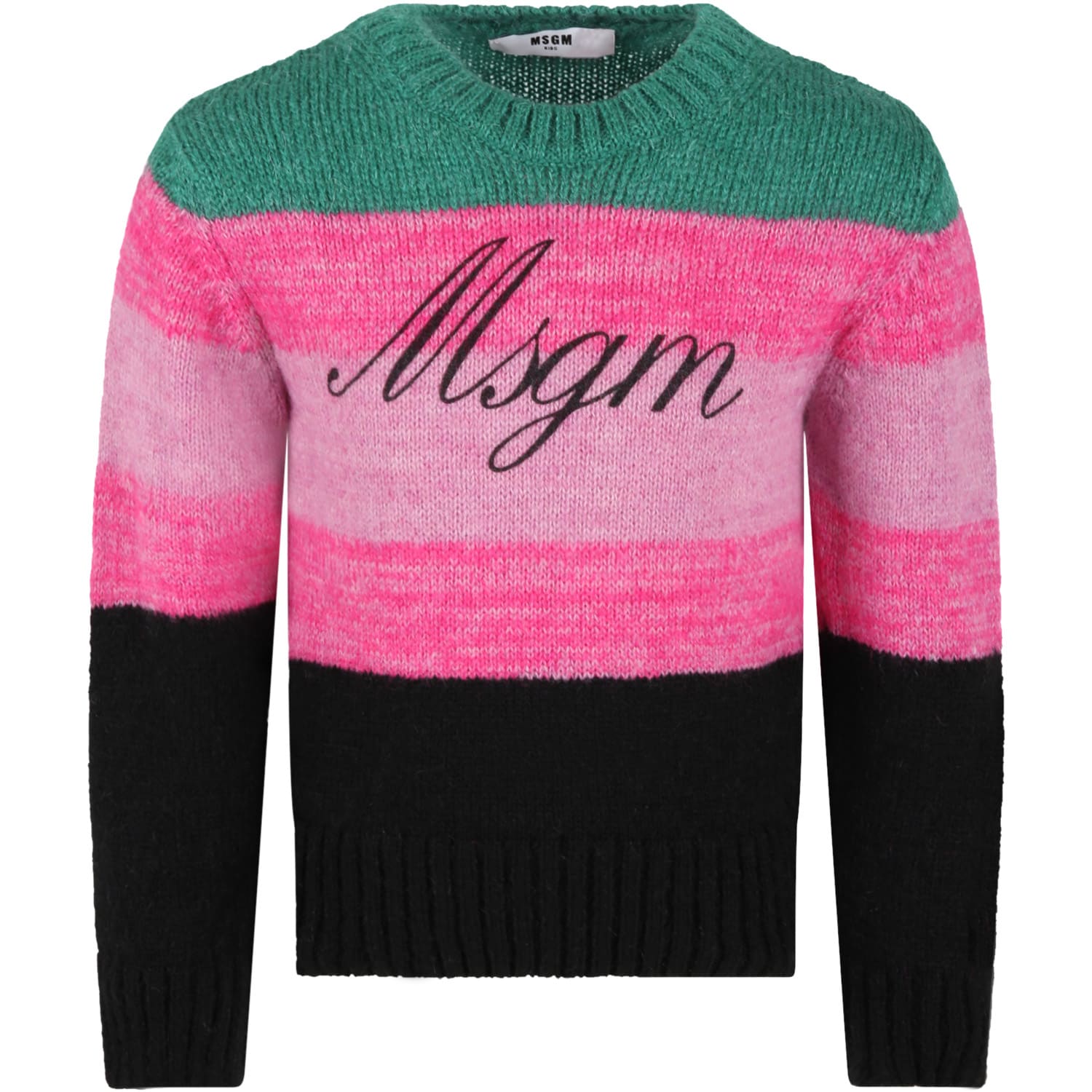 MSGM Multicolor Sweater For Girl With Logo