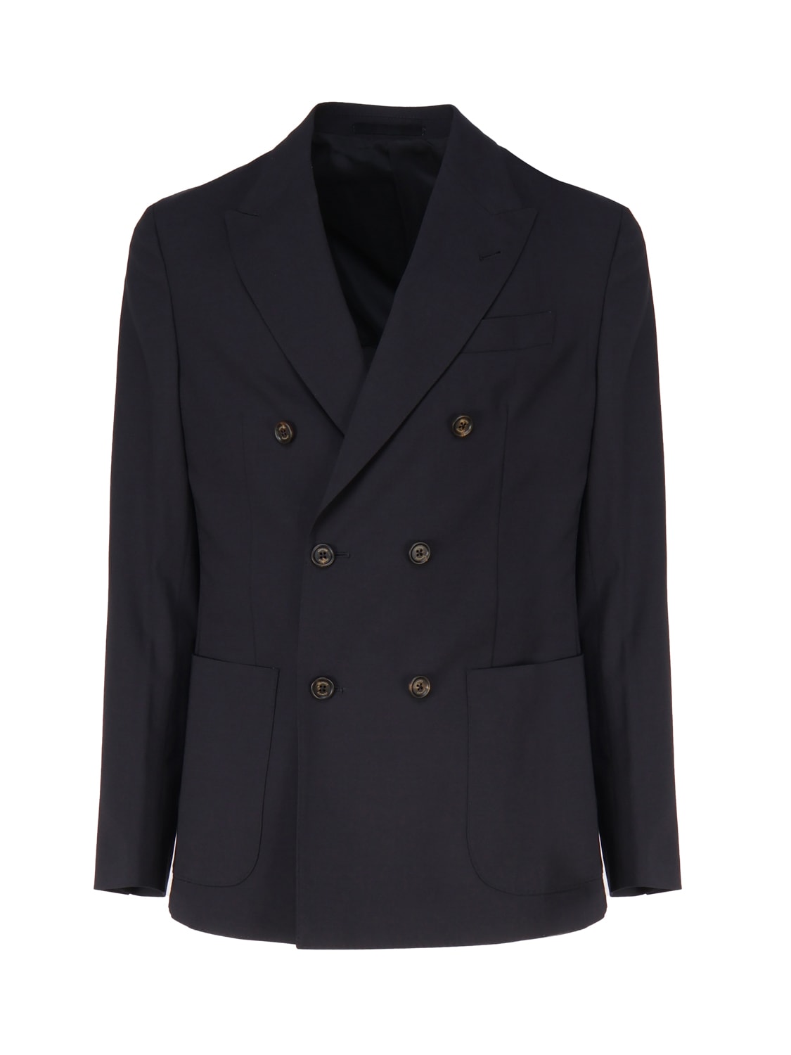 Shop Eleventy Double-breasted Blazer In Blue