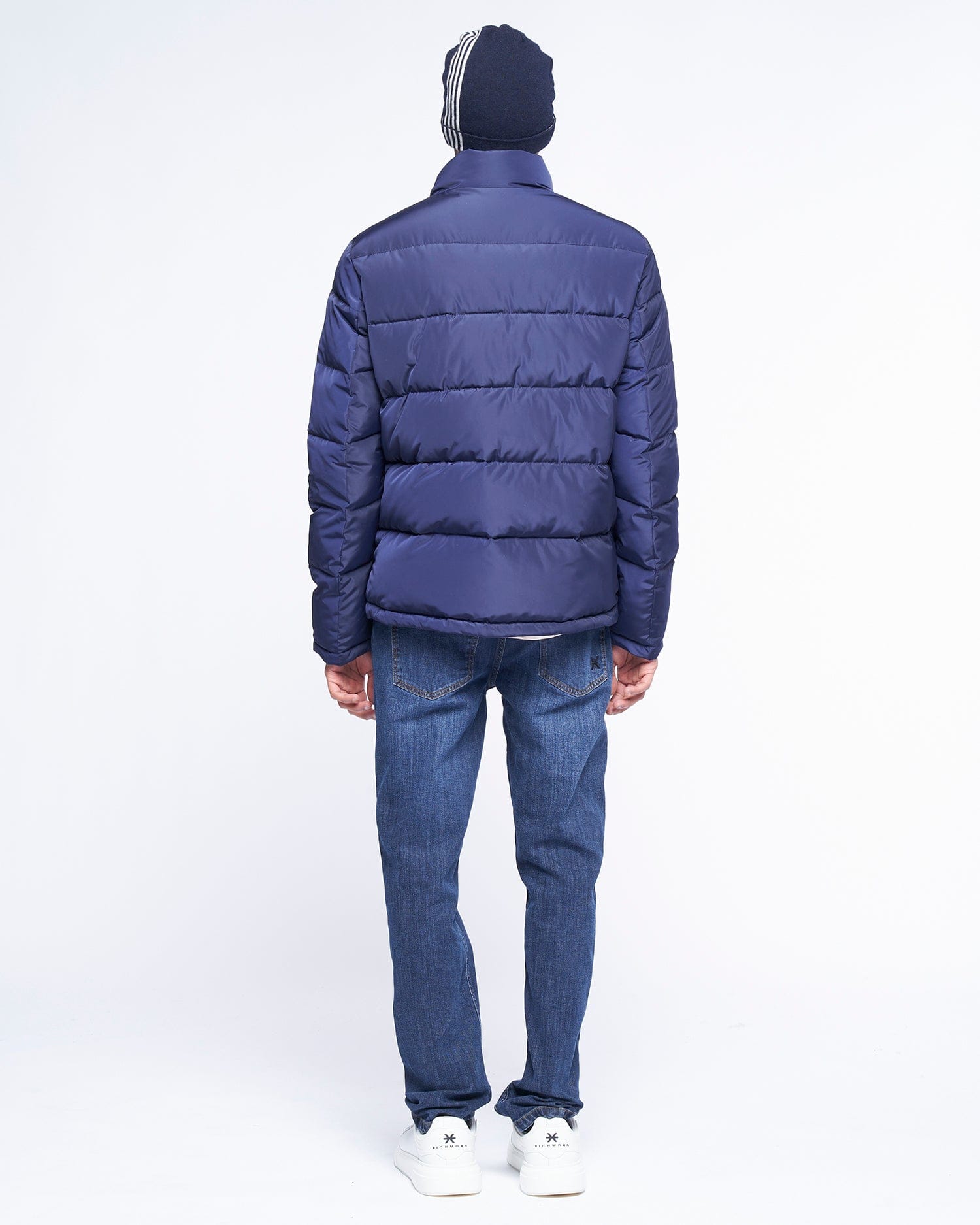 Shop John Richmond Down Jacket With Logo In Grigio