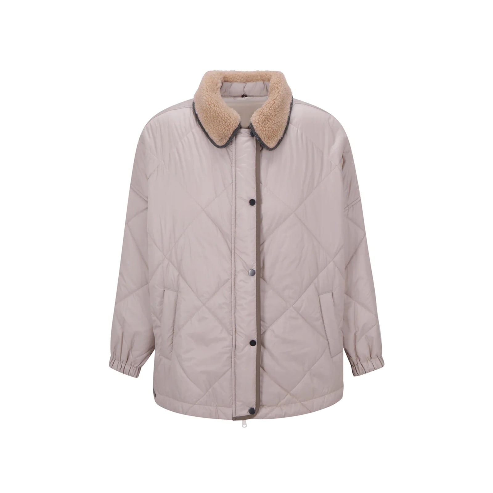 Shop Brunello Cucinelli Padded Jacket In Beige