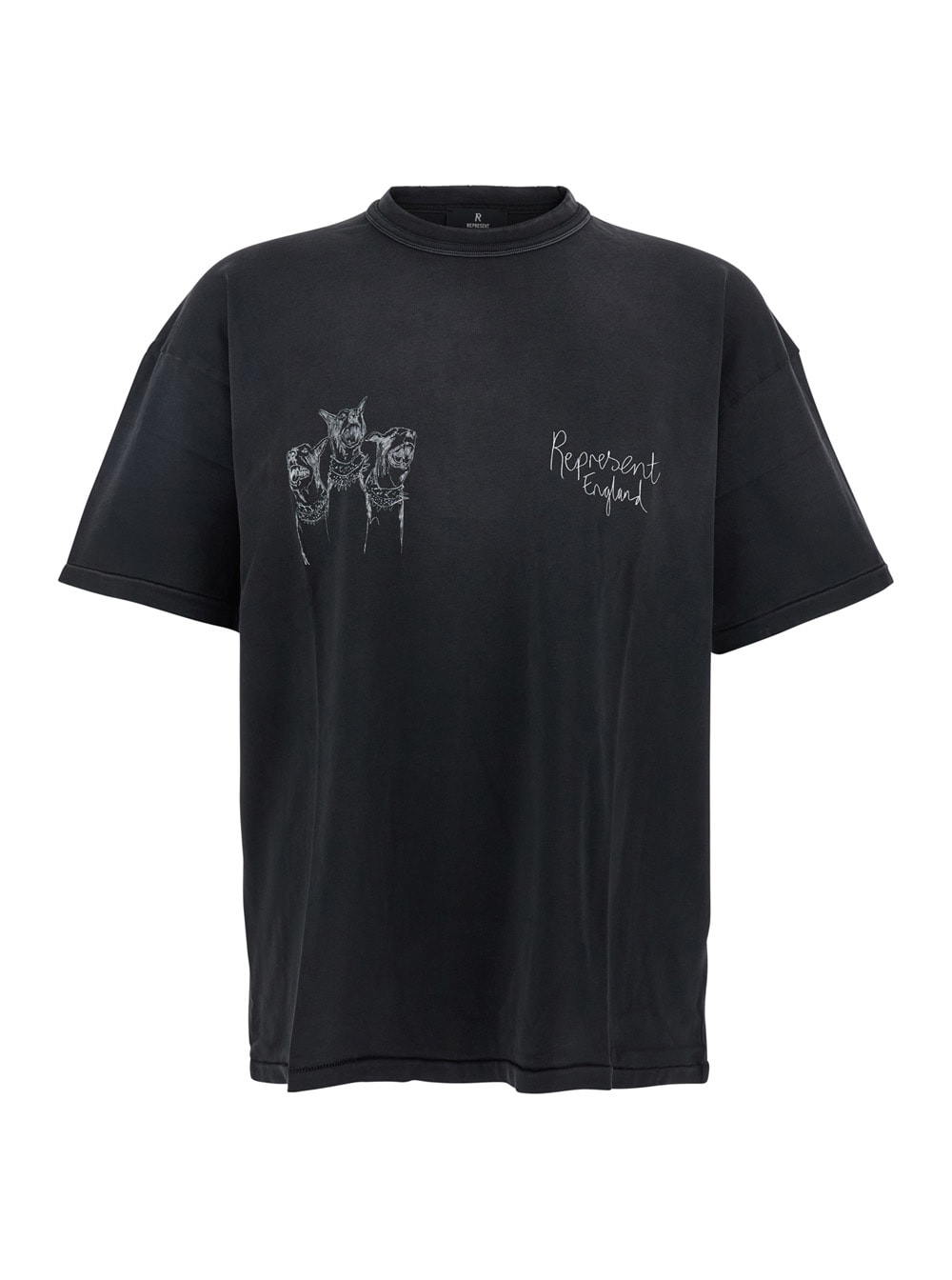 Represent Graphic Print Crewneck Short Sleeve T-shirt In Black