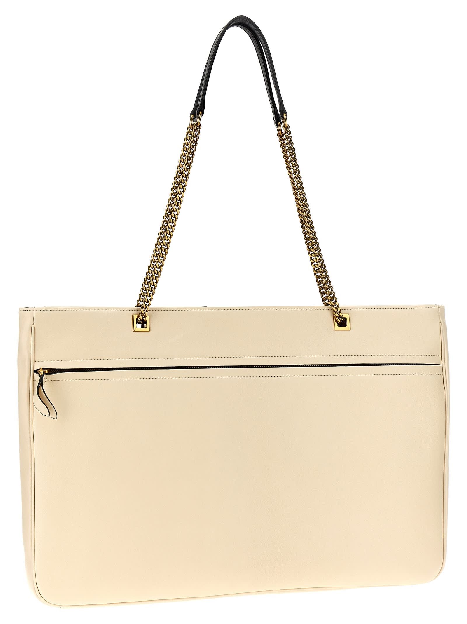 Valentino Garavani  Garavani 'viva Superstar' Medium Shopping In White/black