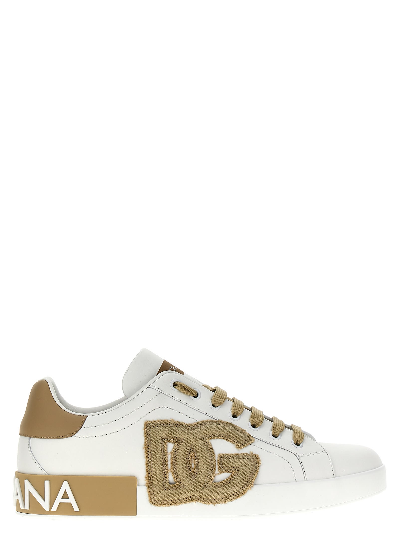 Dolce & Gabbana Portofino Sneakers In Beige