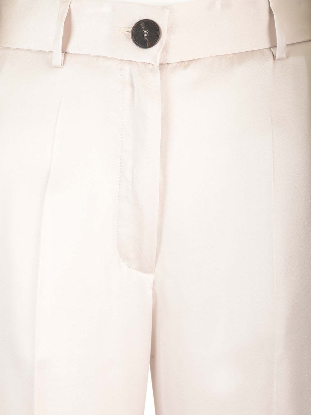 Shop Forte Forte Silk Satin Trousers In Rose