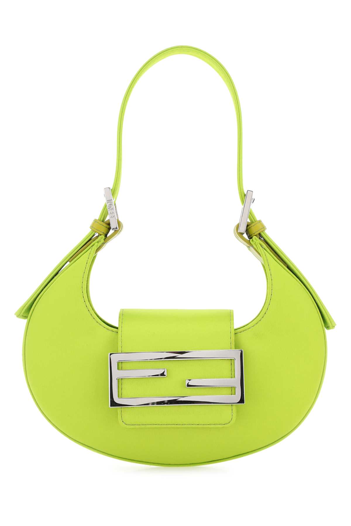 Shop Fendi Acid Green Leather Mini  Cookie Handbag In F1j3r