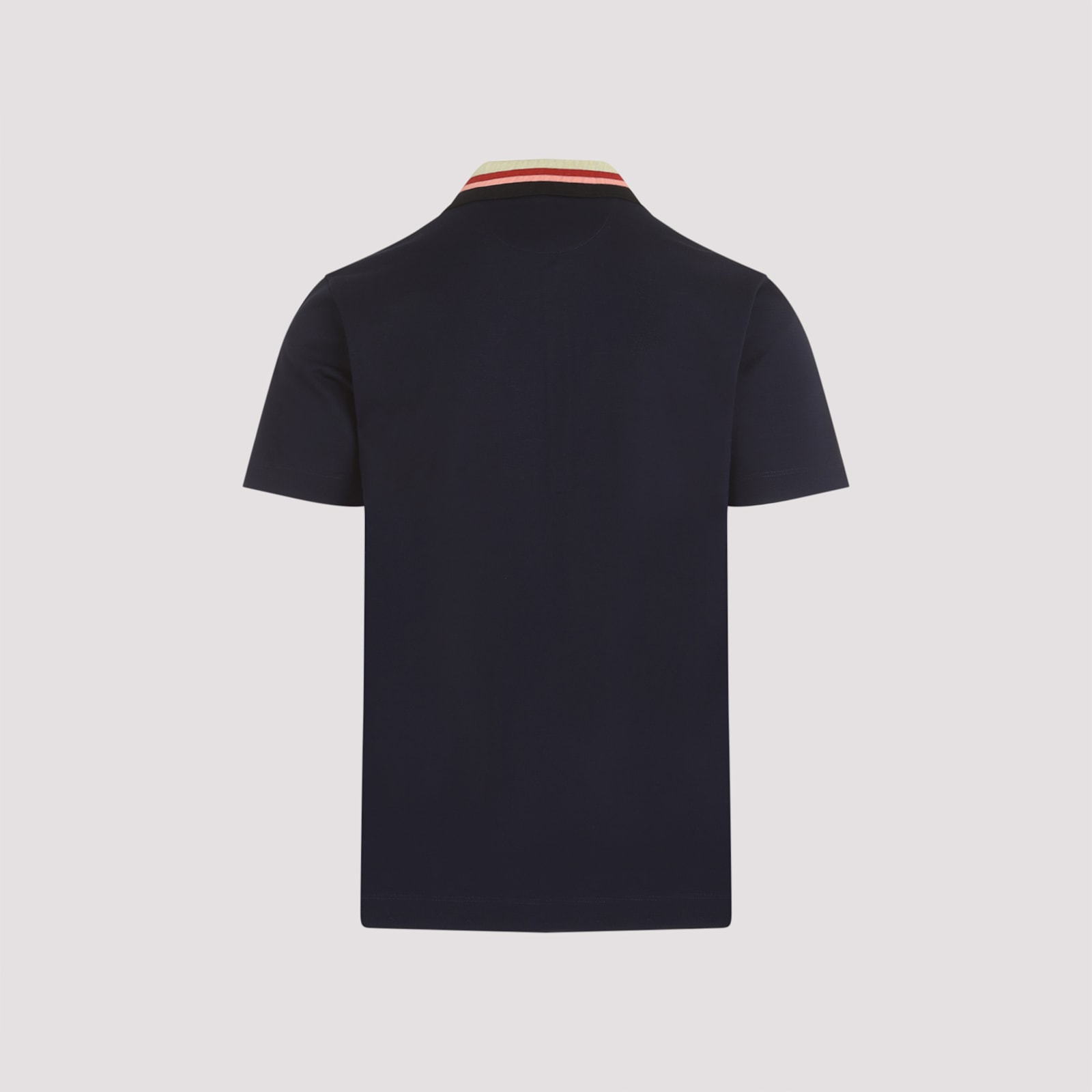 Shop Paul Smith Stripe Collar Polo Shirt In Very Dark Navy