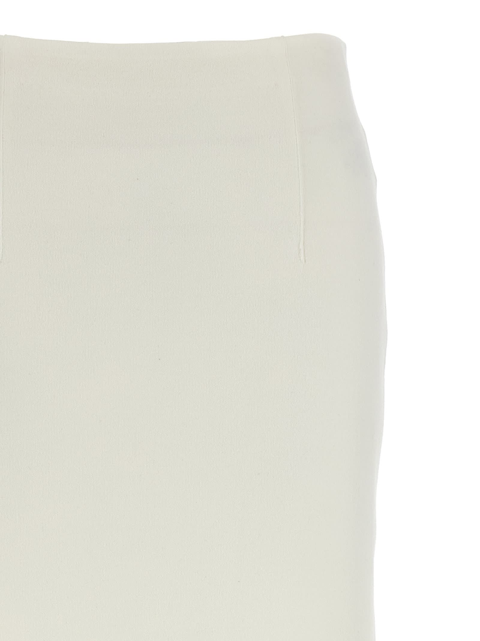 Auralee Reversible Knit Skirt High Waist In White