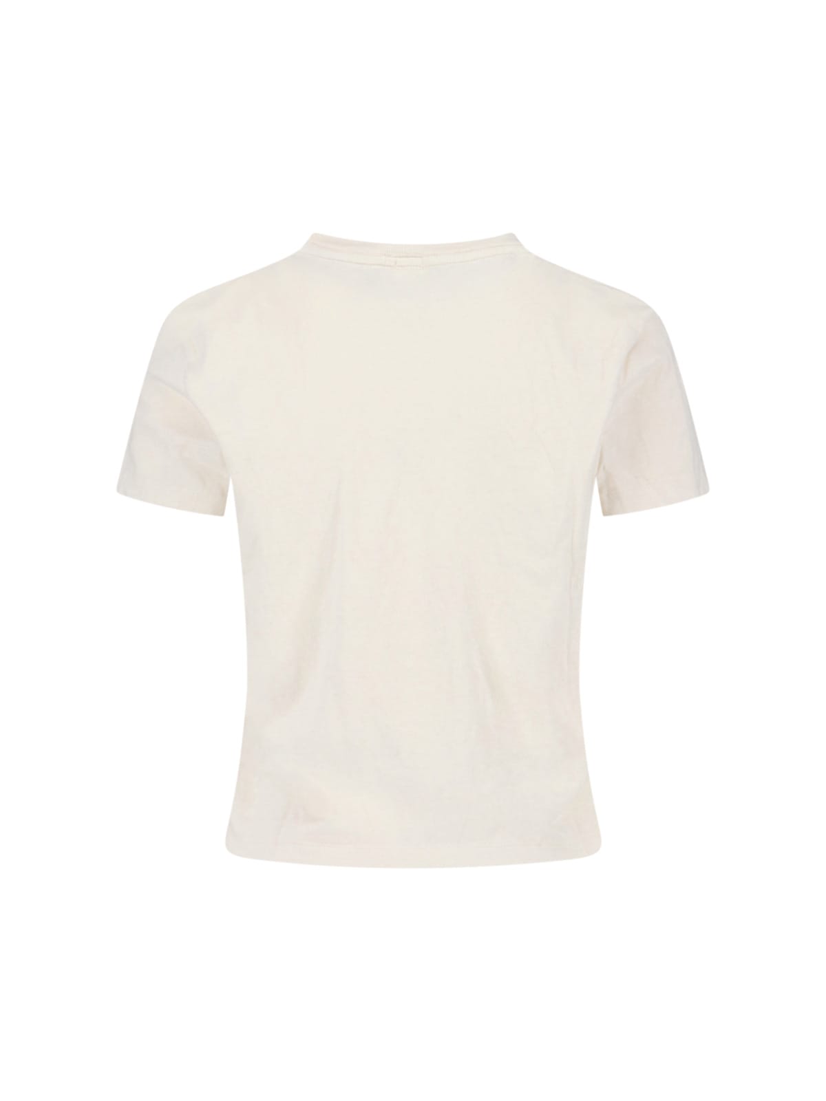 Re/done Graphic Print Crew Neck Short Sleeve Top In Neutral