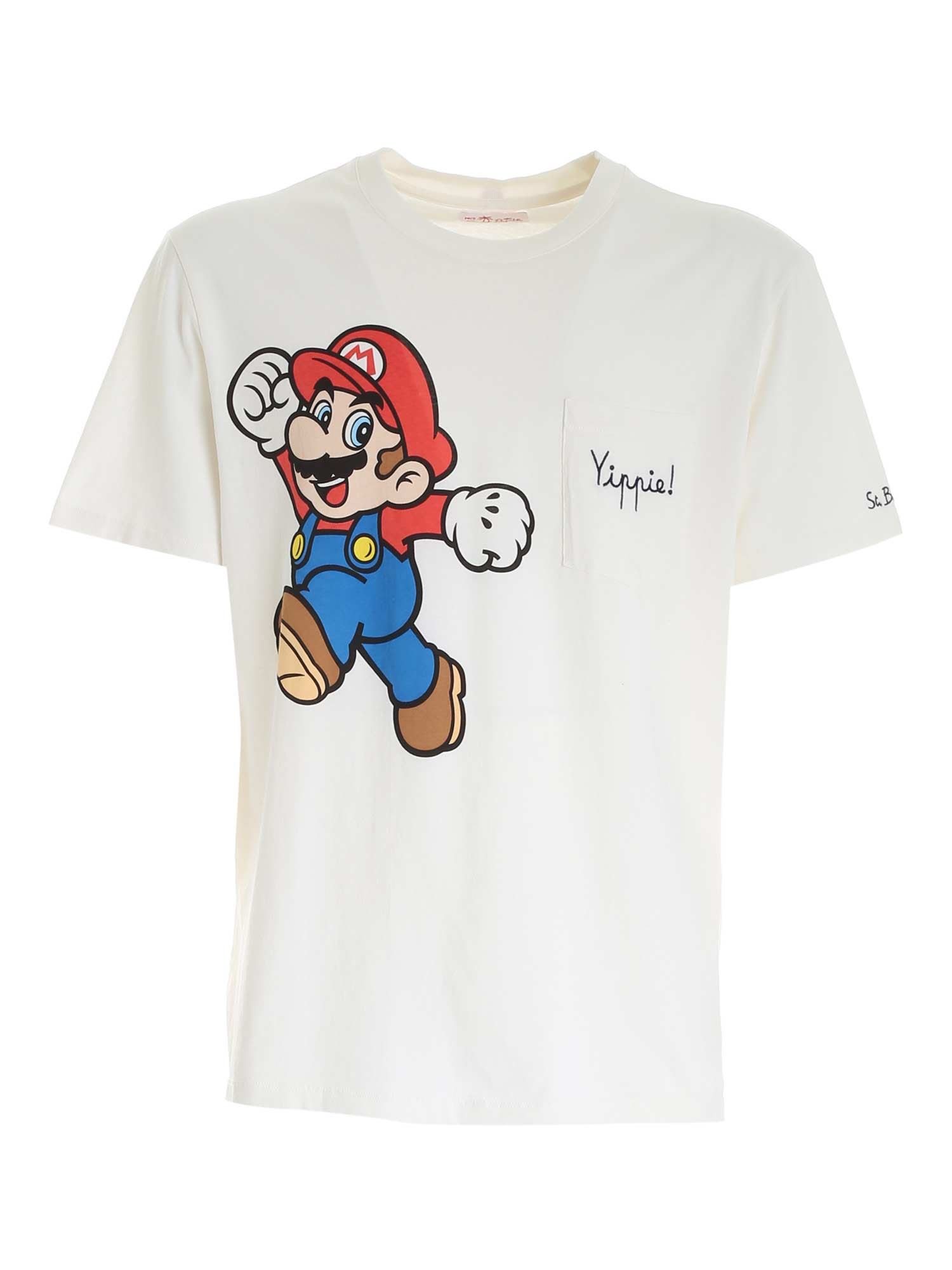 MC2 Saint Barth Super Mario Print T-shirt In White