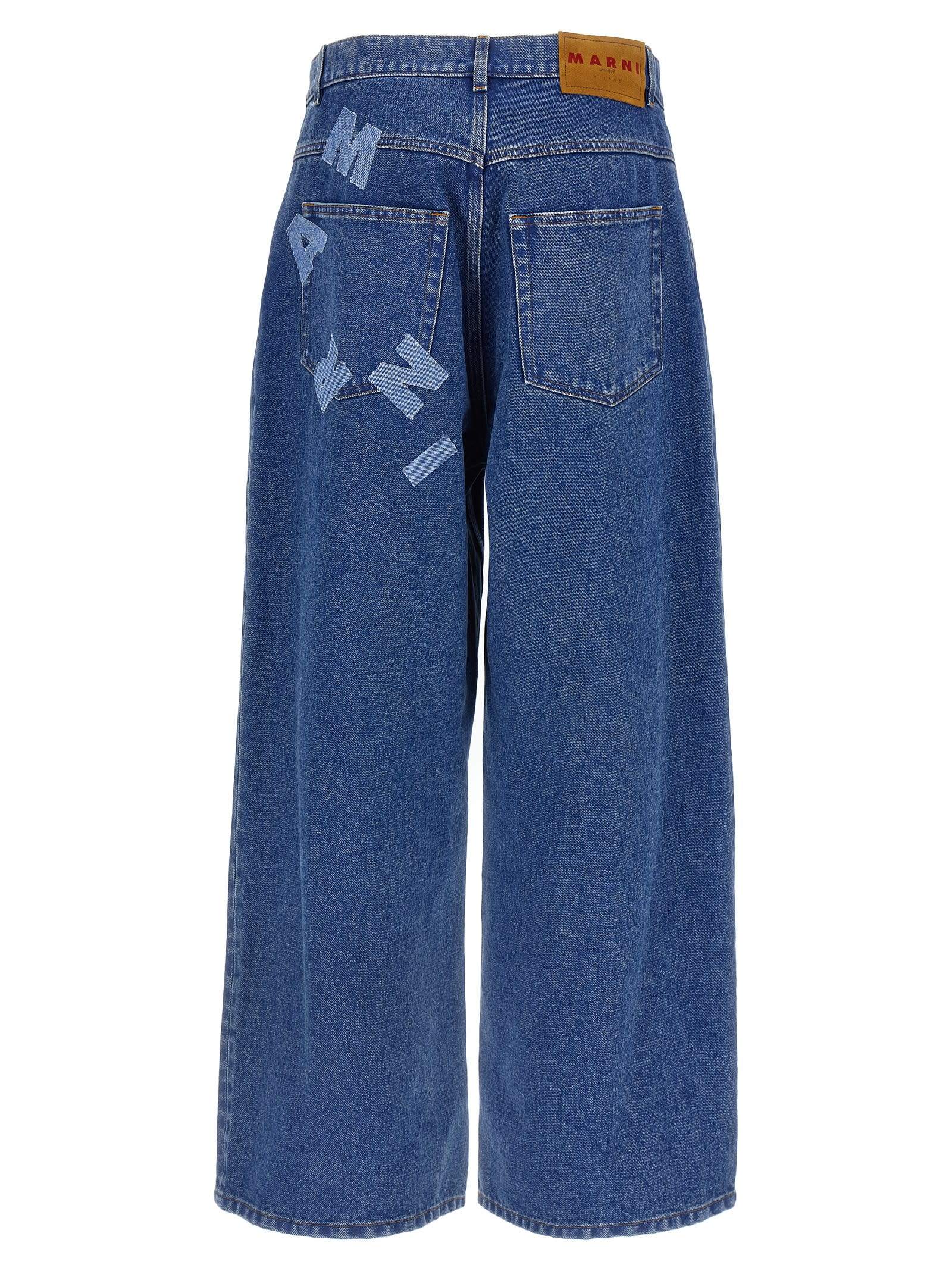 Marni Patch Jeans In Blue