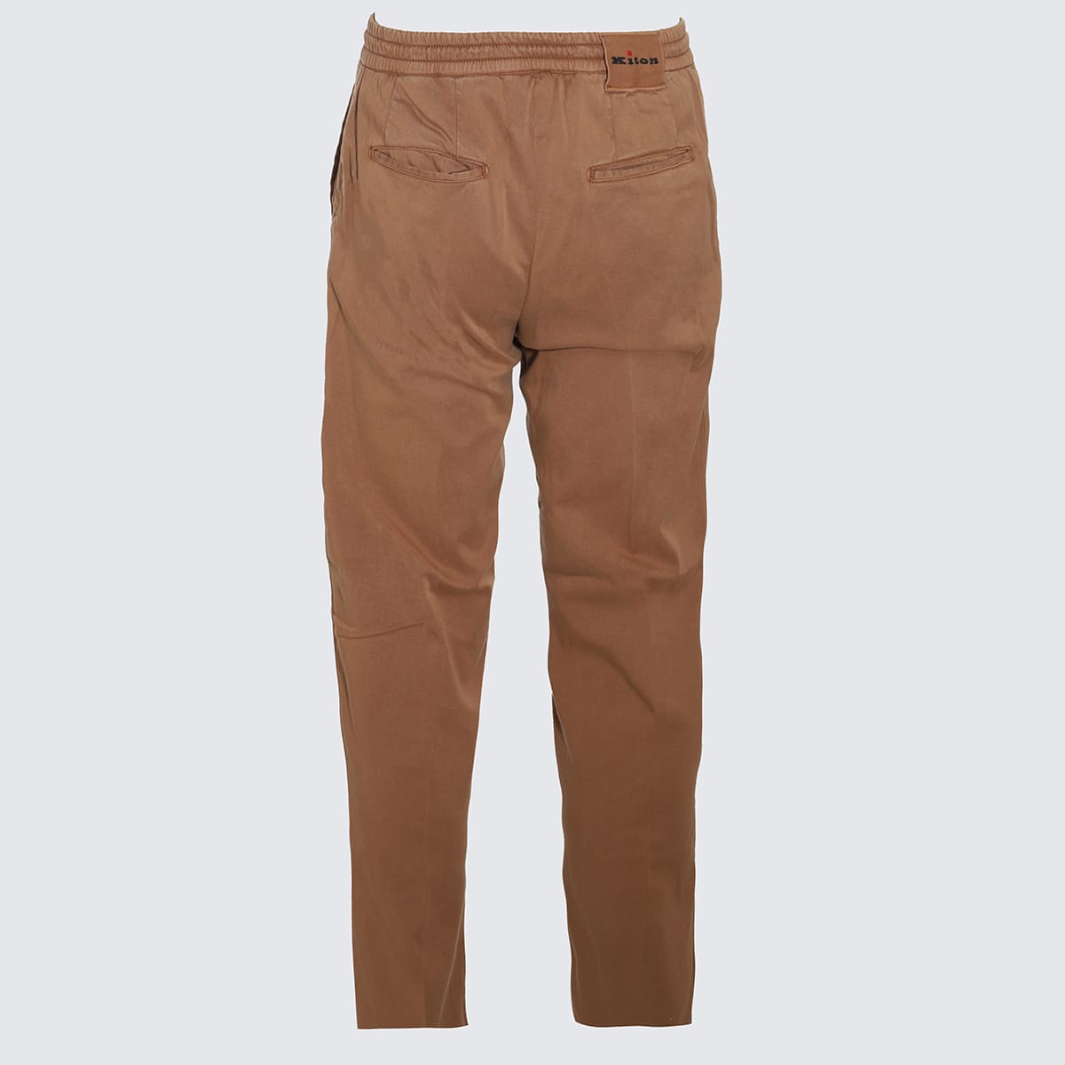 Shop Kiton Light Brown Cotton Pants In Marrone Chiaro