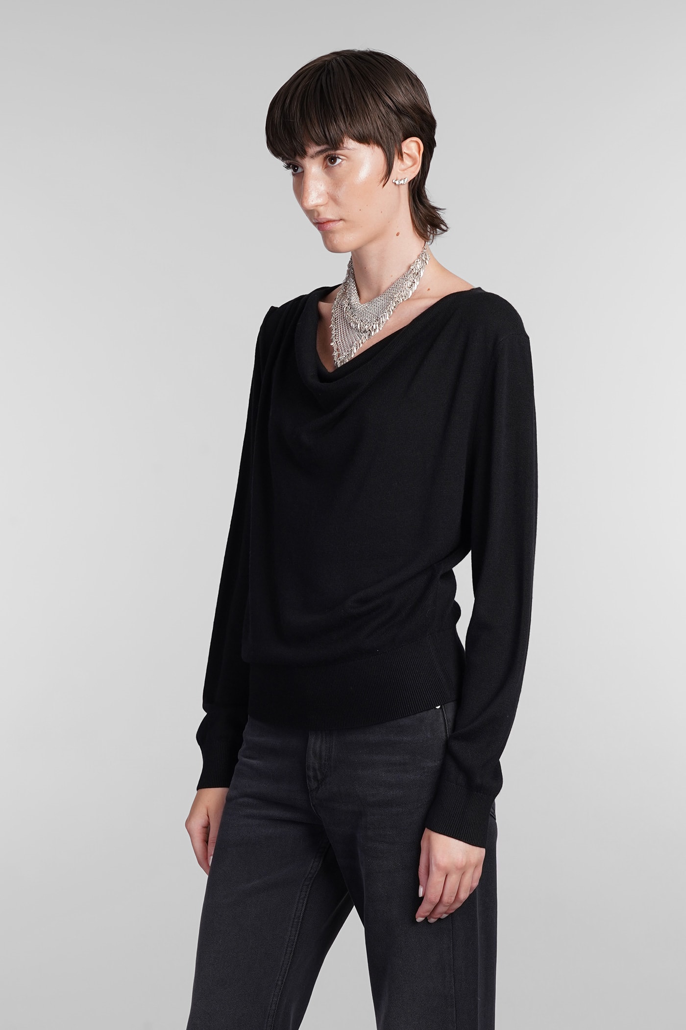 Shop Isabel Marant Kristen Knitwear In Black Viscose