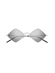 Saint Laurent Lisa Diamond-frame Sunglasses In Silver Silver Silver