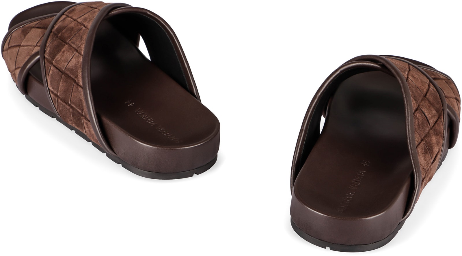 Shop Bottega Veneta Tarik Leather And Rubber Slides In Brown