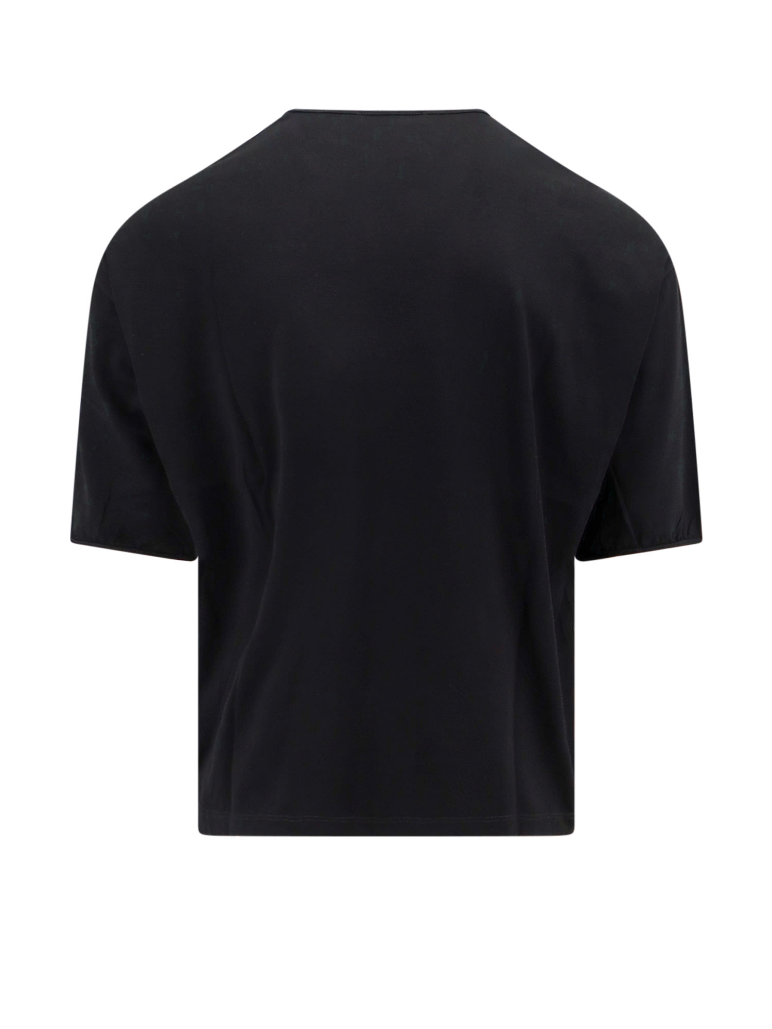 Shop Lemaire Round Neck Relaxed Plain T-shirt In Black