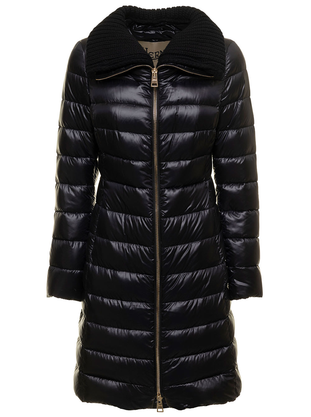 Herno Womans Elisa Black Quilted Nylon Down Jacket