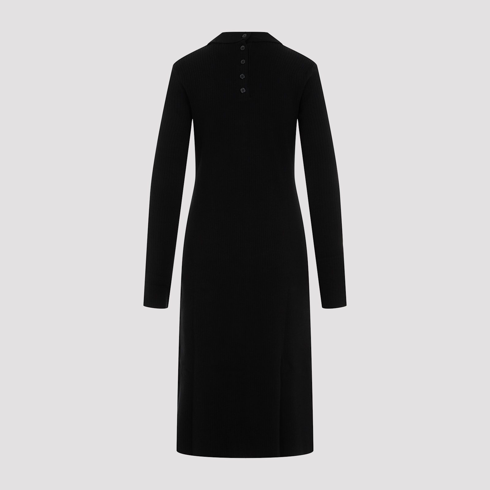 Shop Courrèges Multi Buttons Midi Dress In Black