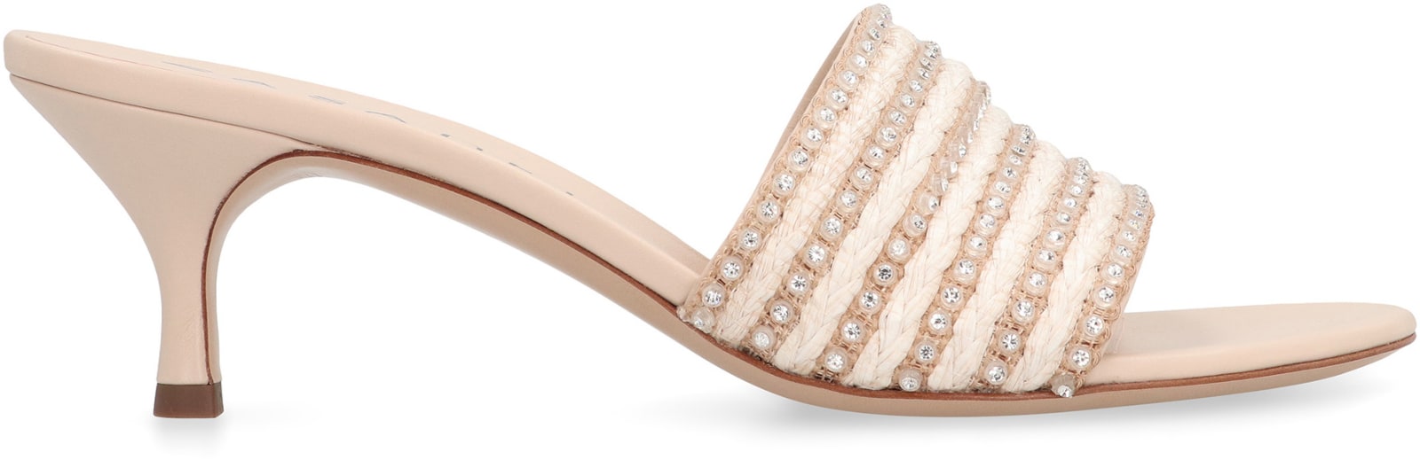 Shop Casadei Limelight Leather Mules In Pale Pink