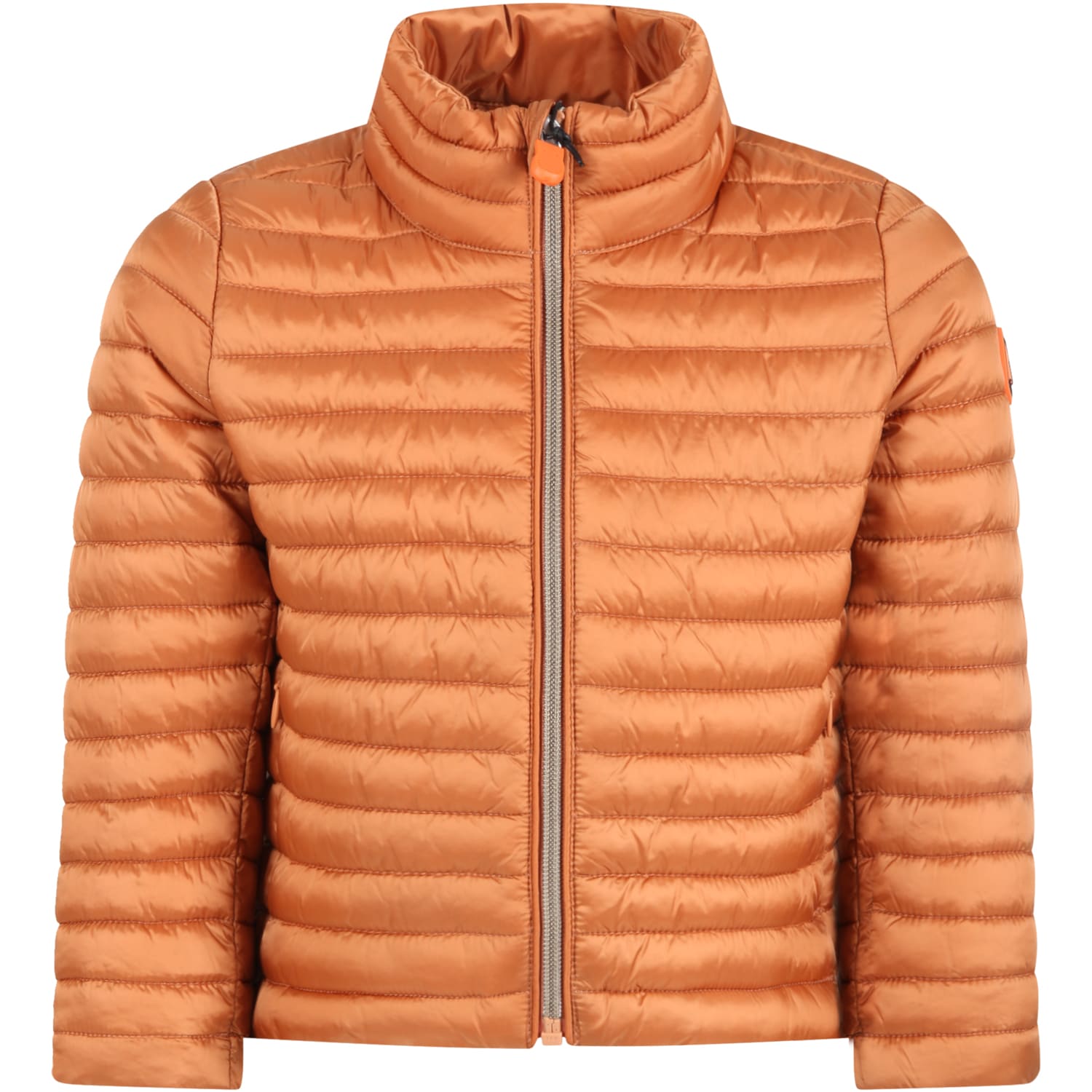 Save the Duck Orange Jacket For Girl With Iconic Patch