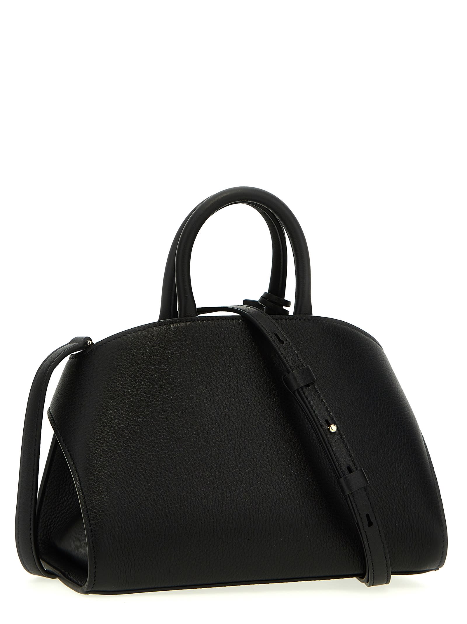 Ferragamo Mini Hug Handbag Detachable Tag In Black