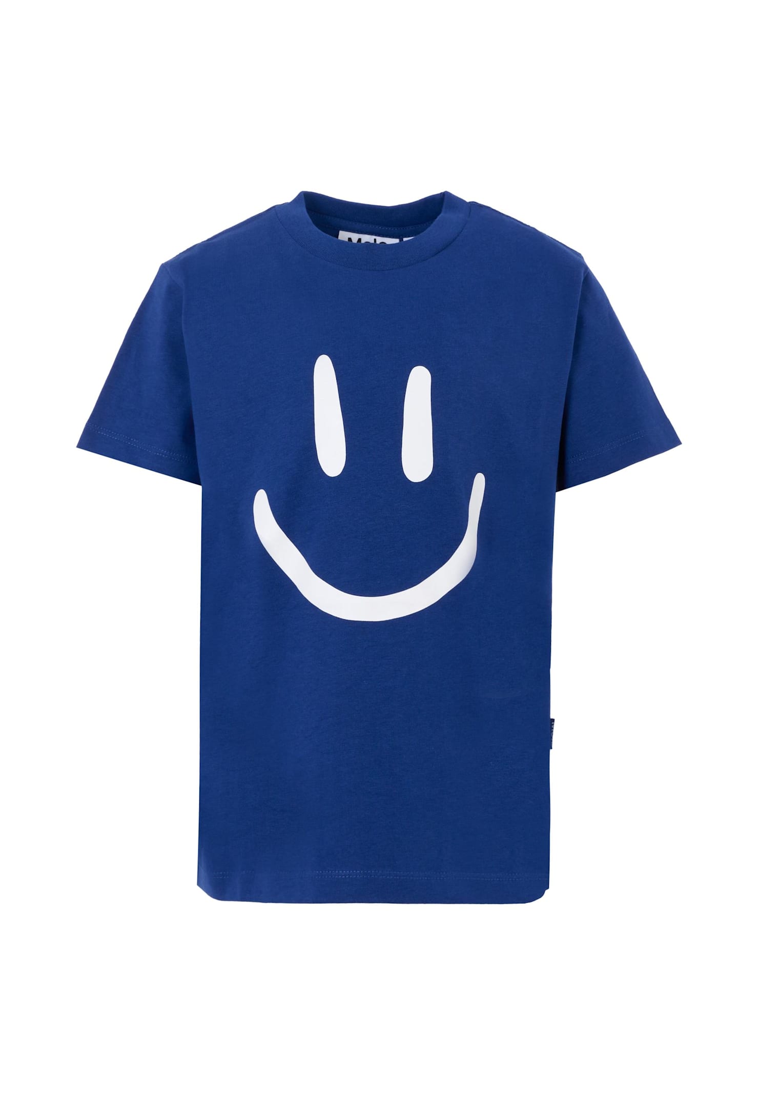Molo Blue T-shirt For Kids With Smiley In Blue