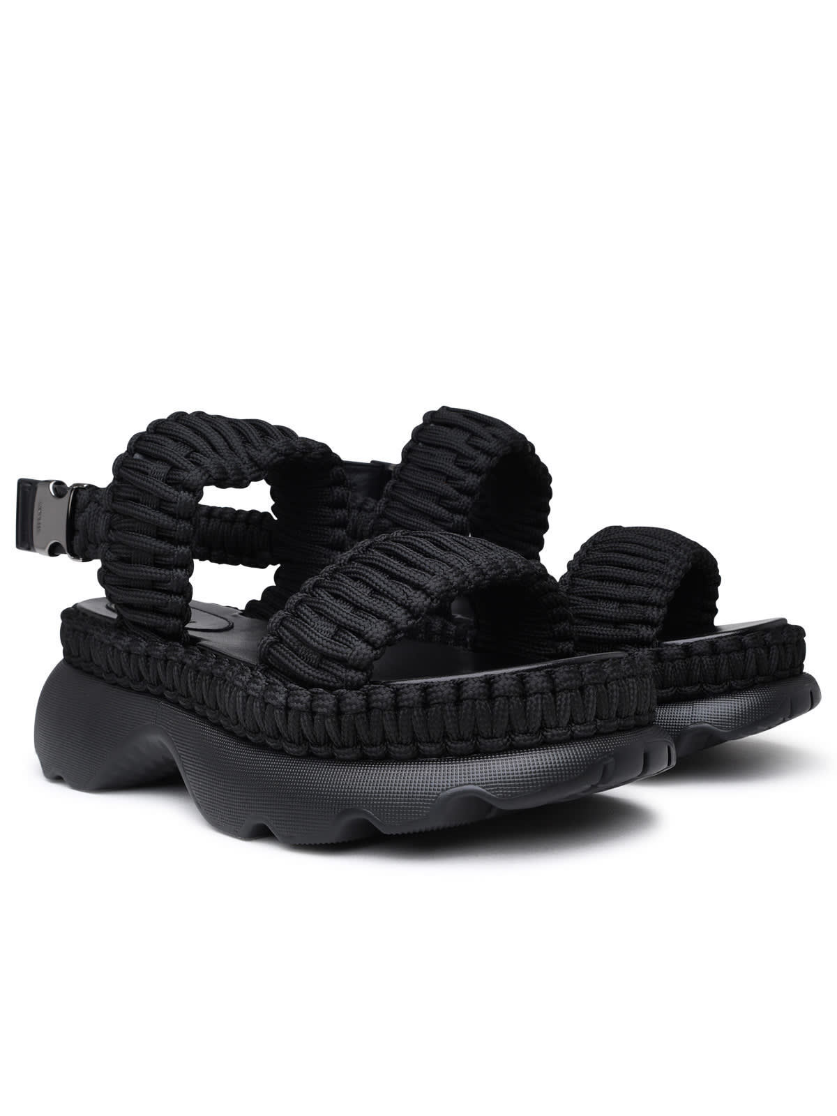 MONCLER BLACK POLYESTER BELEY SANDALS