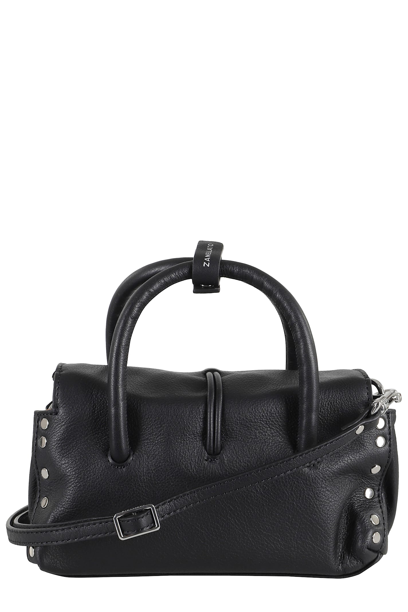 Zanellato Mini Leather Handbag Featuring Textured Finish In Black