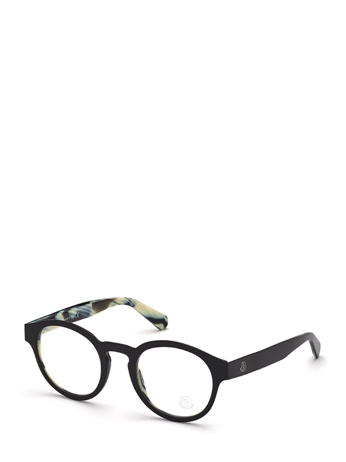Shop Moncler Round Frame Glasses In 065