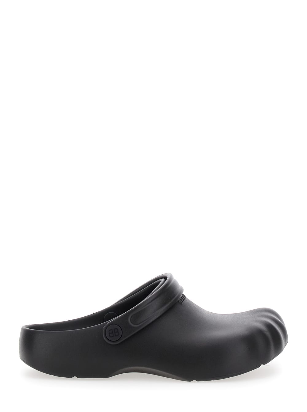 Shop Balenciaga Sunday Molded Black Slip-on Sandals With Bb Logo In Eva And Rubber Man