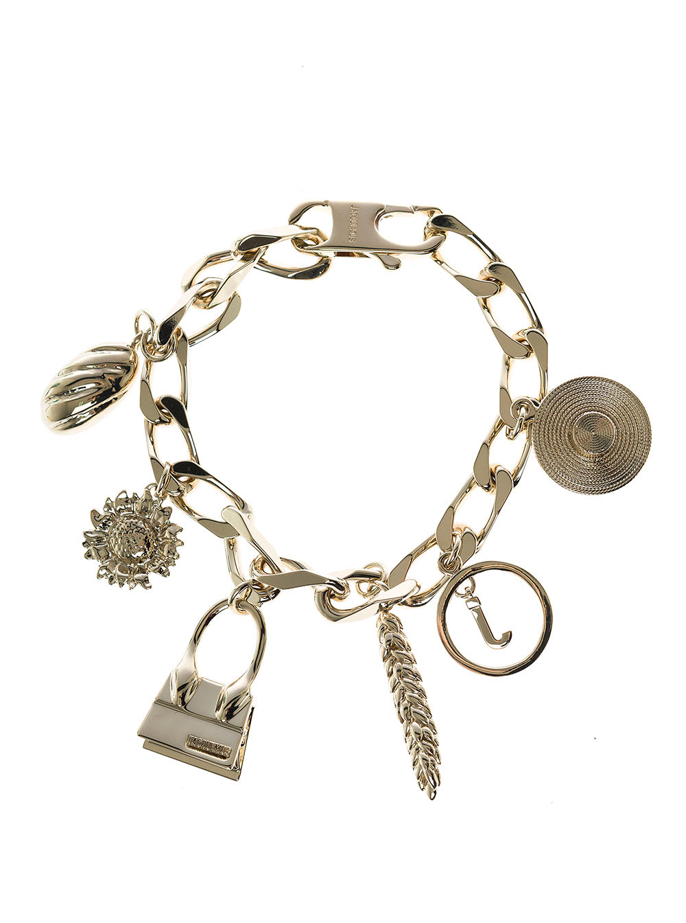 Jacquemus Brass Bracelet With Various Pendants Detail