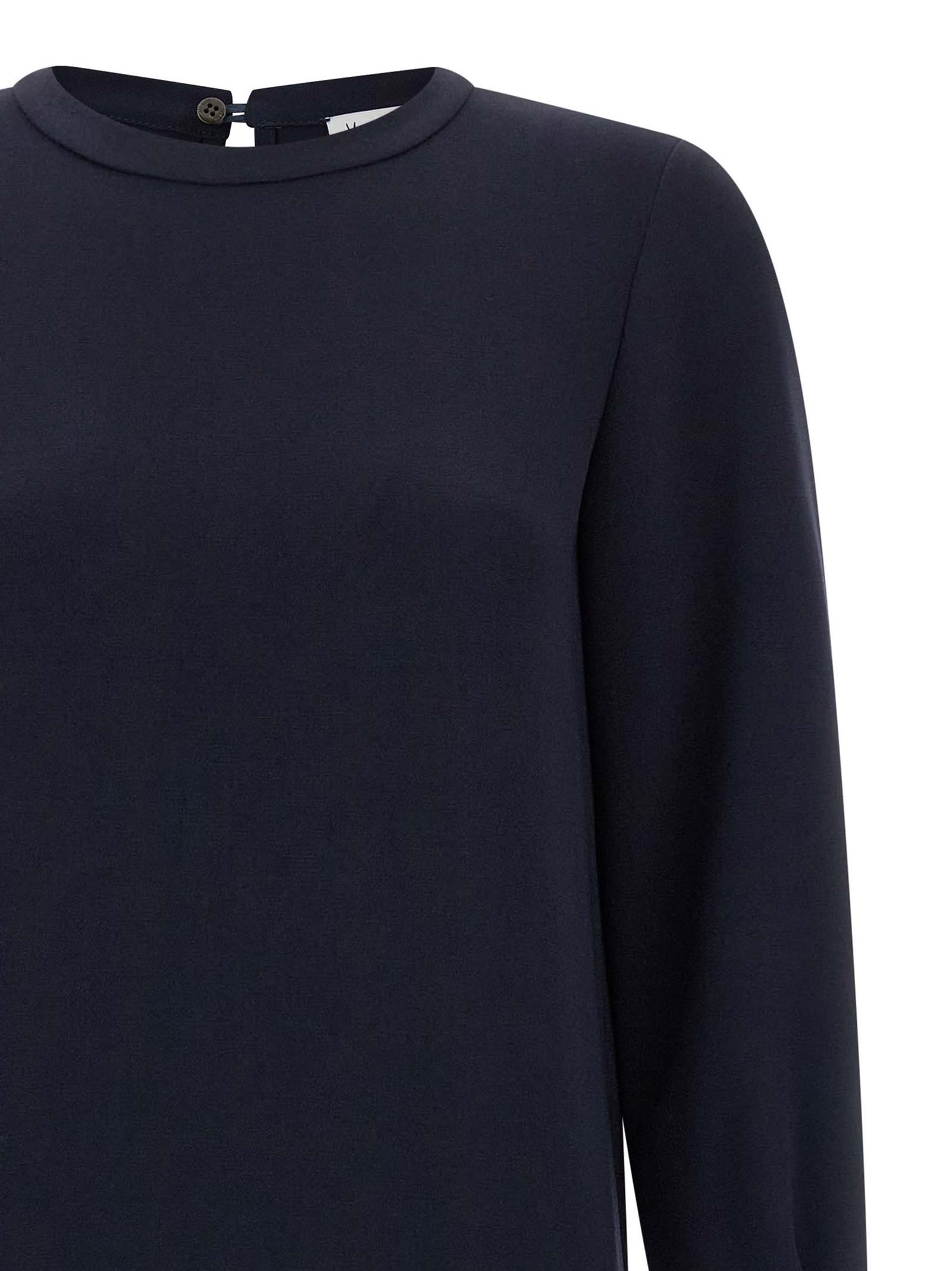 Alberto Biani Long Cady Tunic Dress With Teardrop Cut-out In Blue