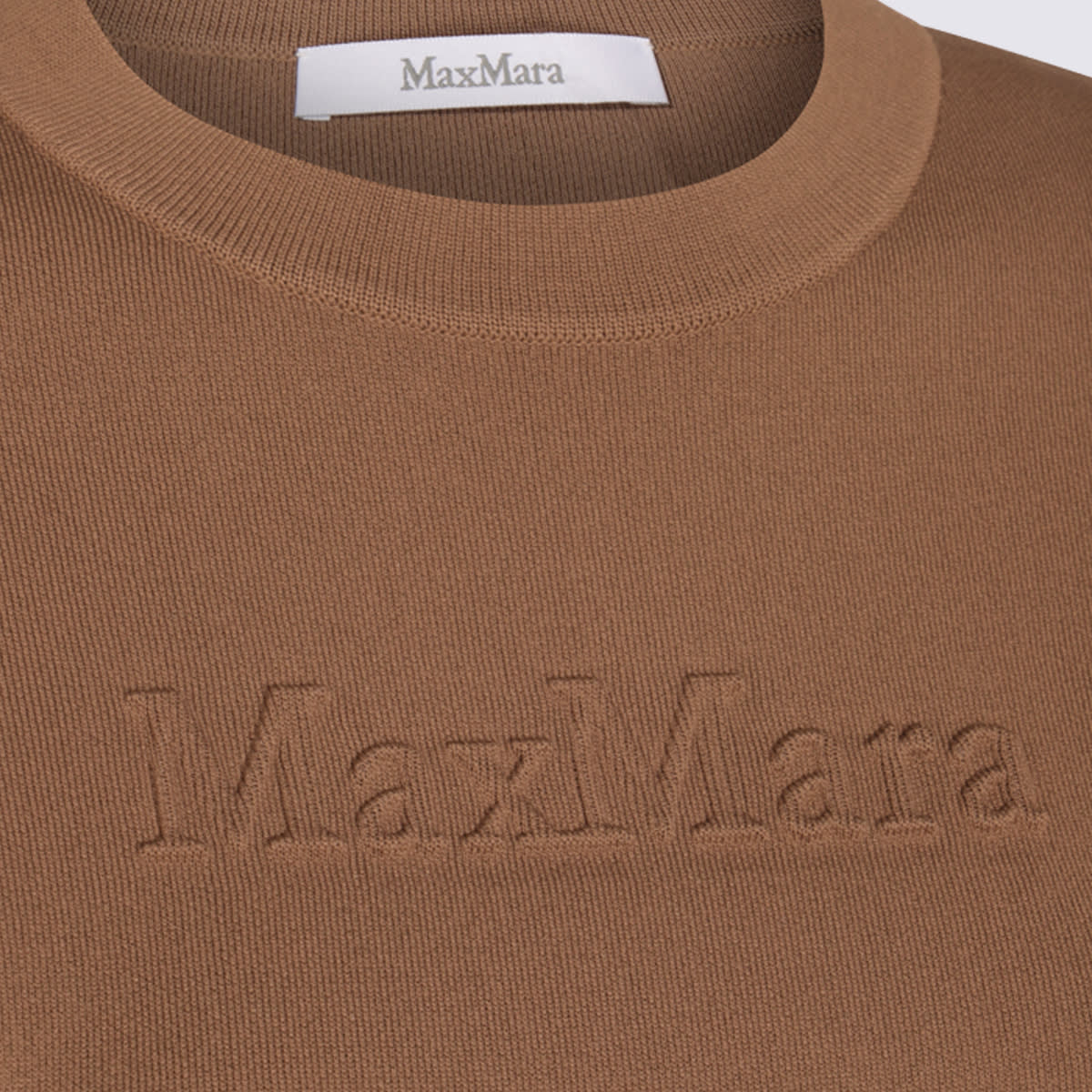 Max Mara Brown Adelio Top In Nude