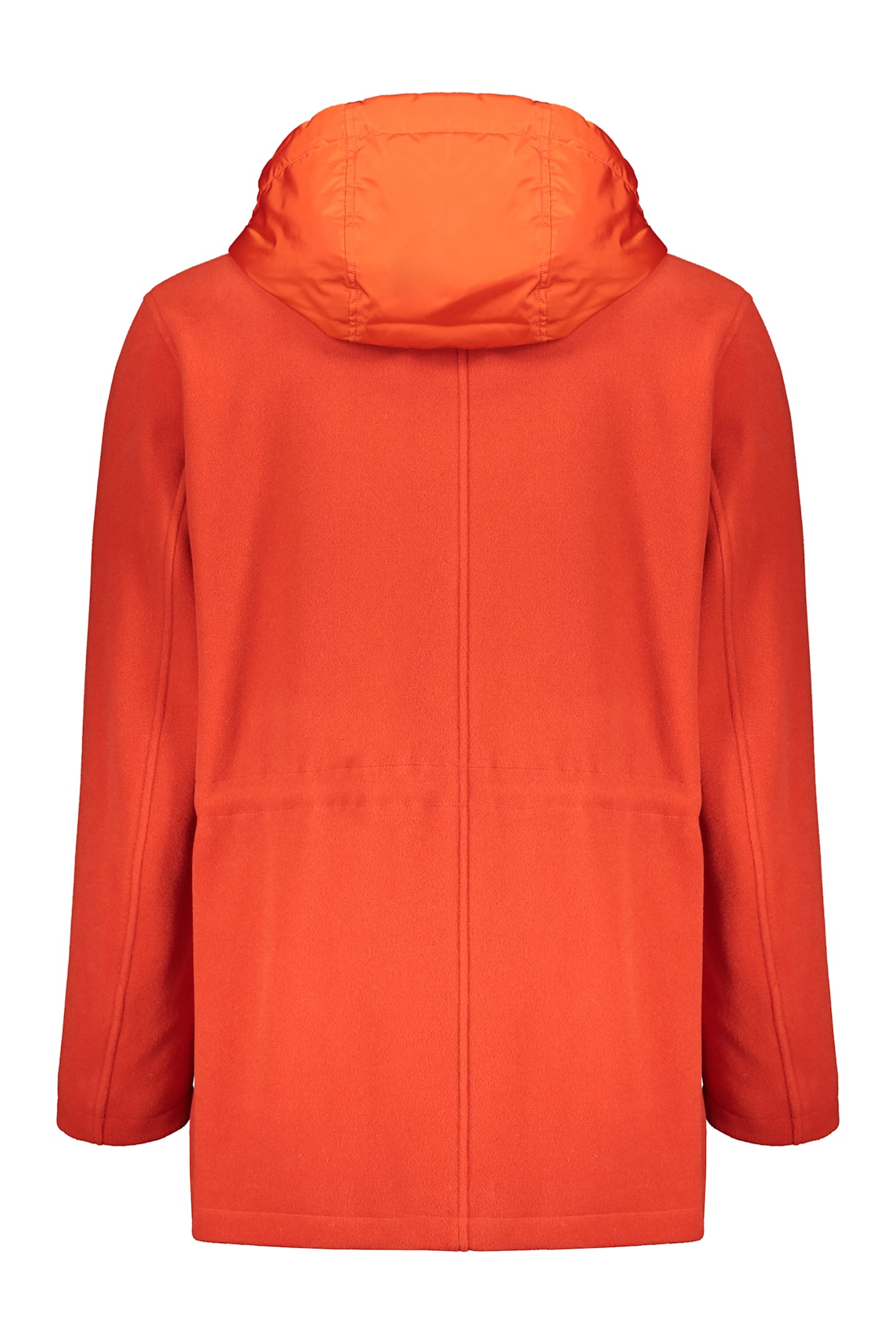 Herno Wool Parka Coat In Coral