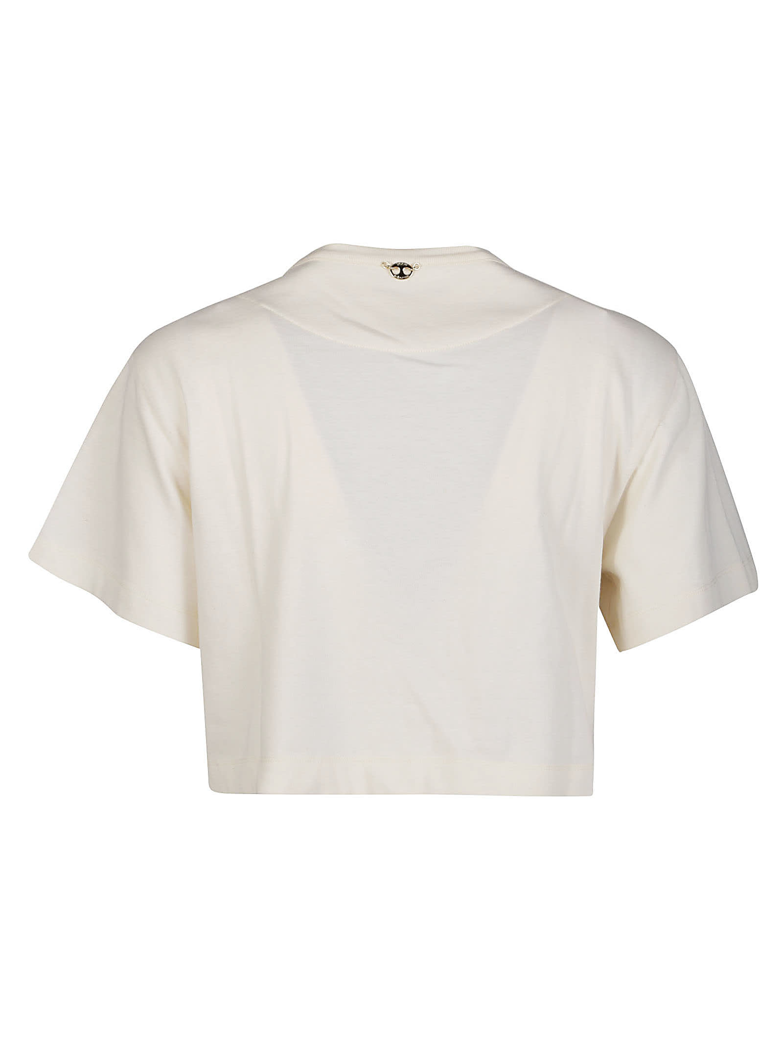 Shop Rabanne Cropped T-shirt In Nude