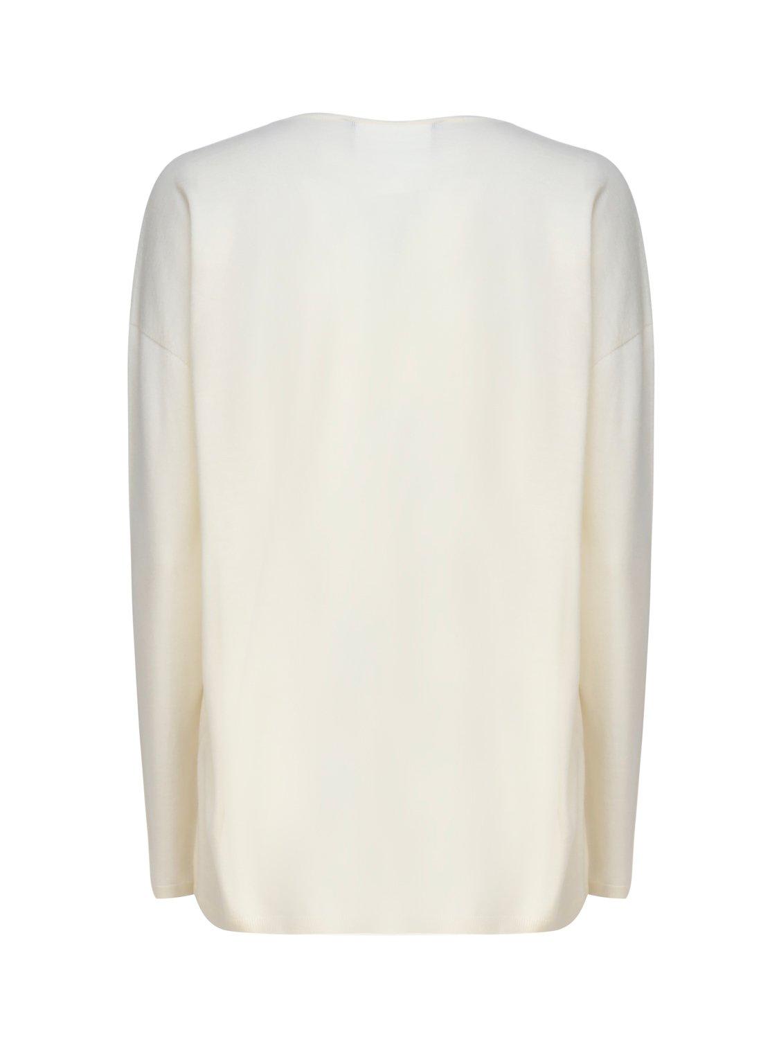 Shop Max Mara V-neck Long-sleeved Jumper In Bianco